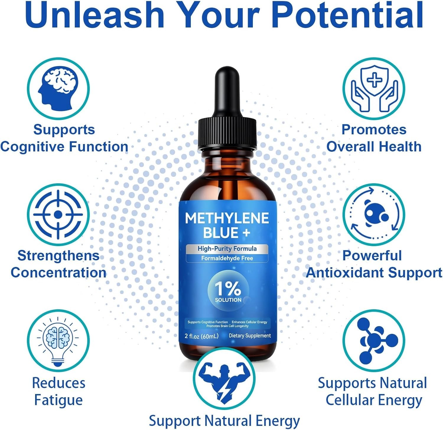 Blue Supplement - Pharmaceutical Grade, 2 FL OZ, 1% USP Grade, Liquid