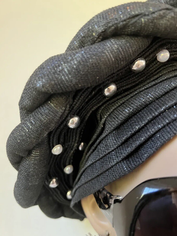 Black Aso Oke Auto Gele, African Headgears, Auto Gele, Autogele