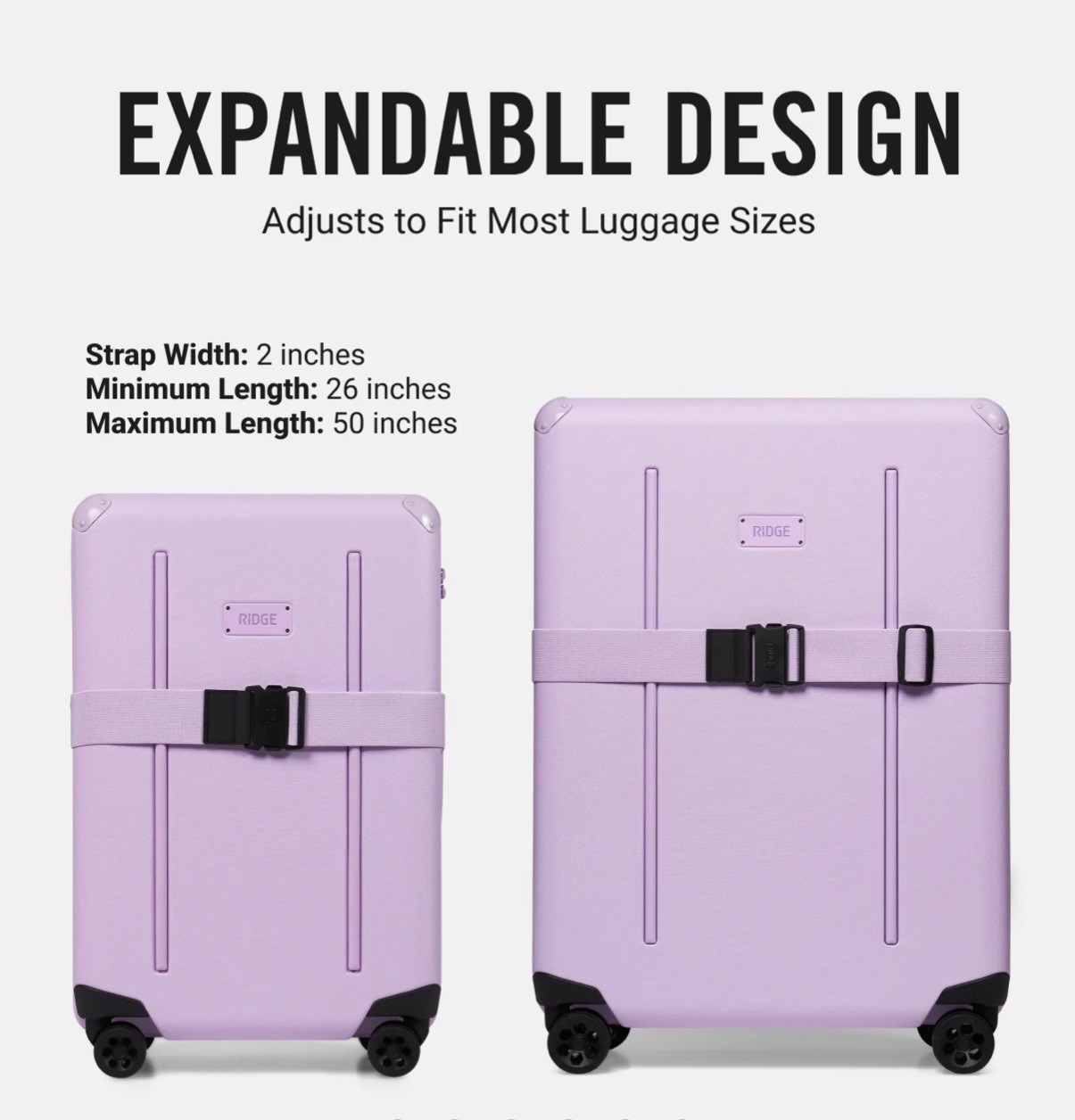 RIDGE Luggage Strap - LAVENDER - New
