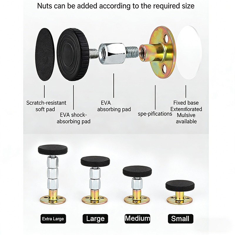 Adjustable Threaded Bed Frame Anti-Shake Tool Headboard Stopper, Easy Install