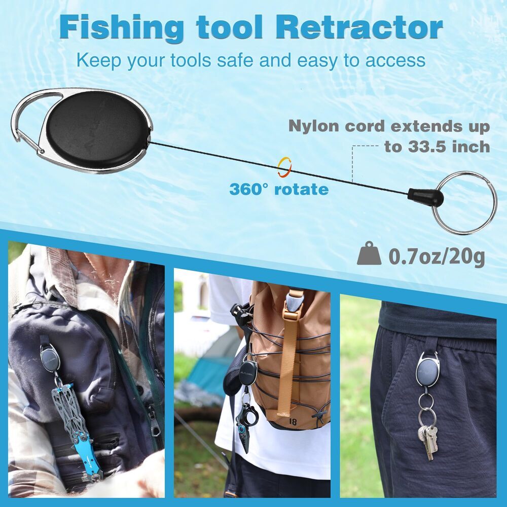 FLISSA Mini Fishing Pliers Fly Fishing Zinger Retractor Fish Hook Remover Tool