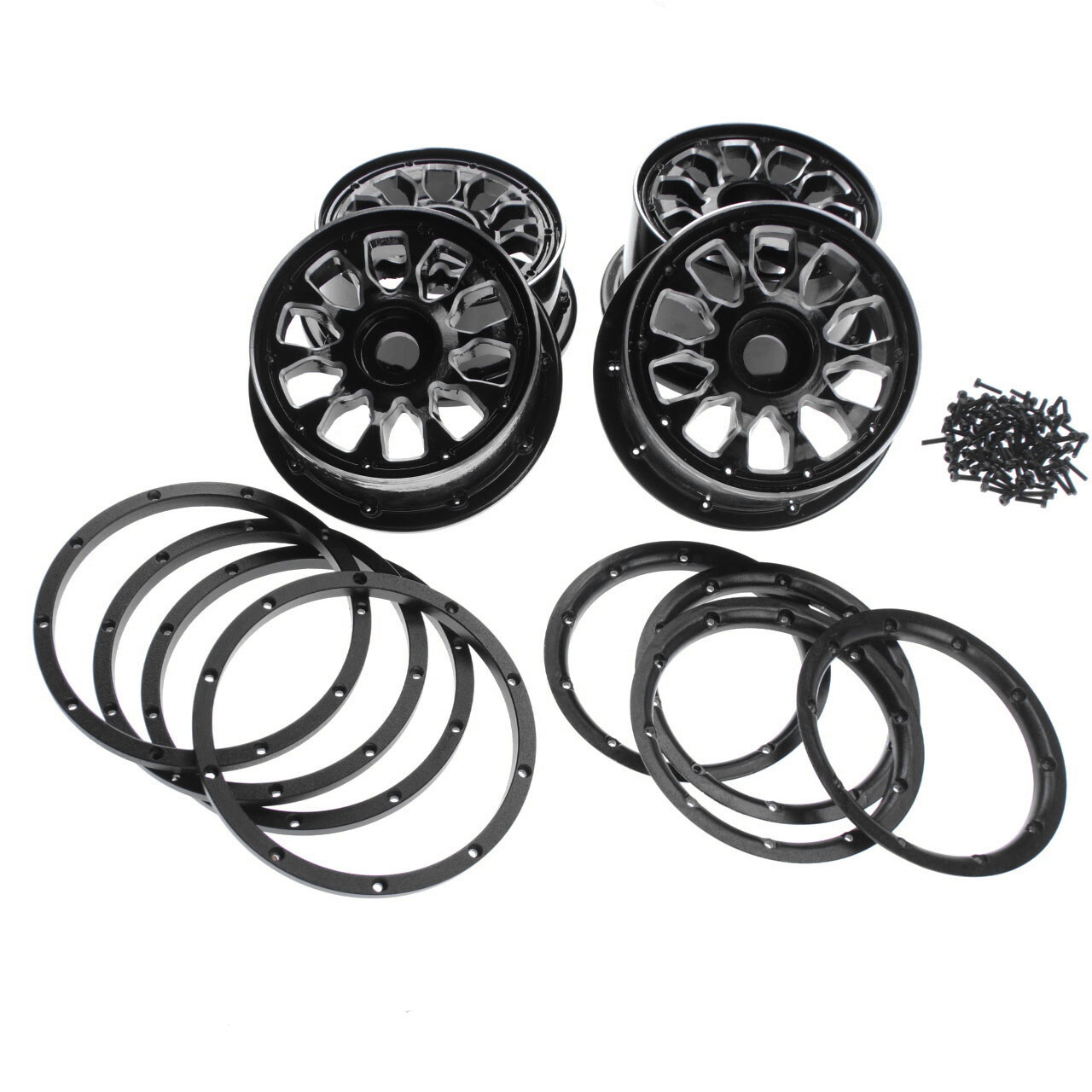 Set of 4 Alloy Metal Wheel Rims Fits 1/5 RC HPI Rovan King Motor Baja 5B Buggy
