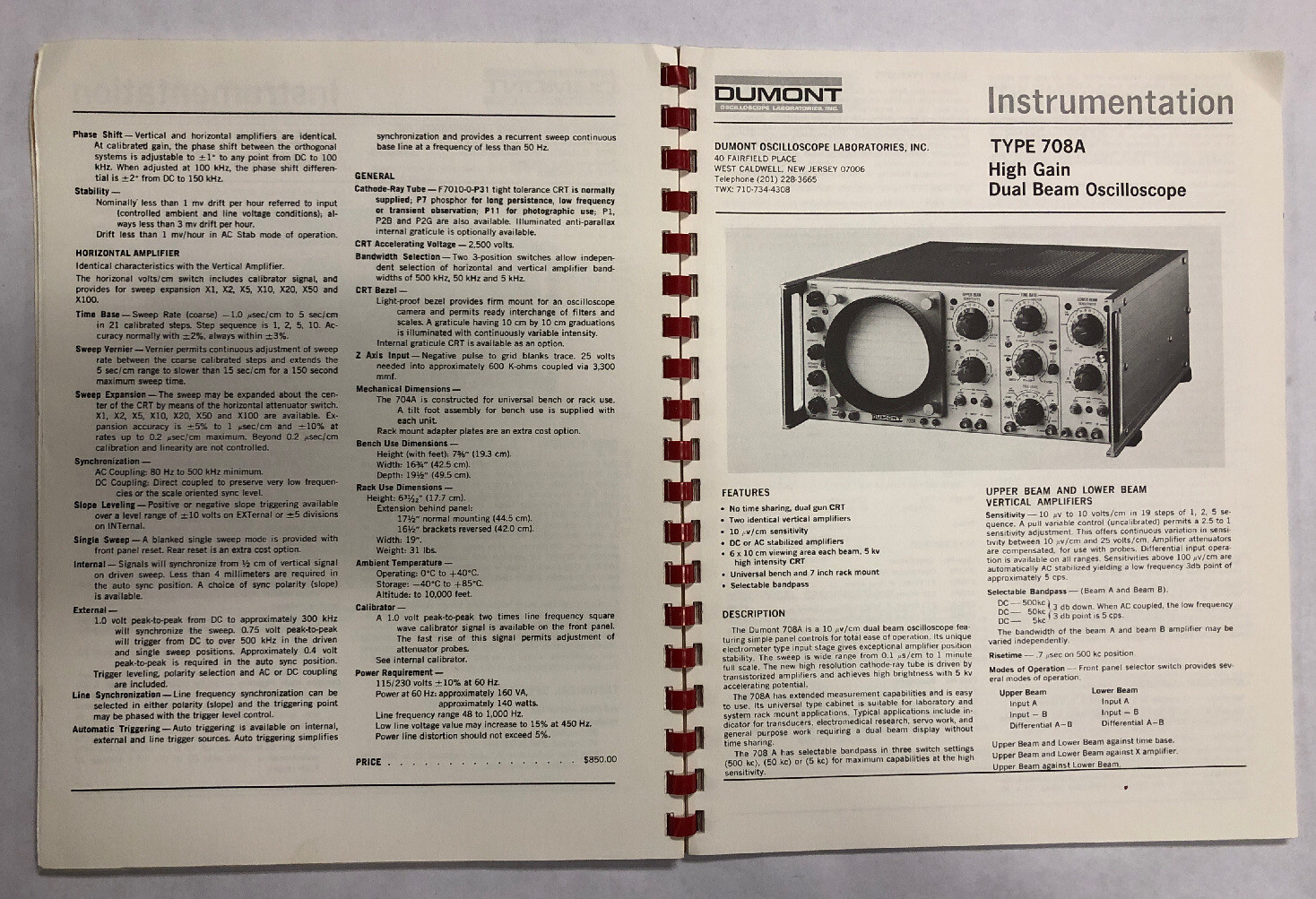 Dumont Short Form Catalog No. 684 Dated 1968