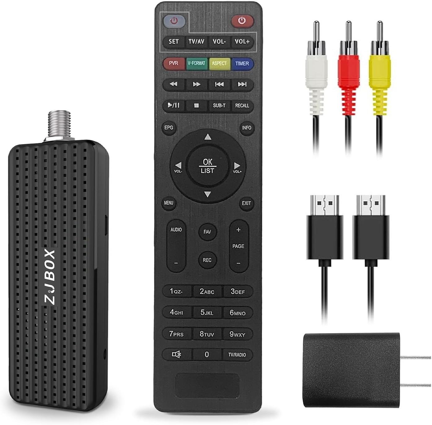 DVR-Enabled 1080P ATSC TV Tuner Box - Dual Remote Control & HD Connectivity