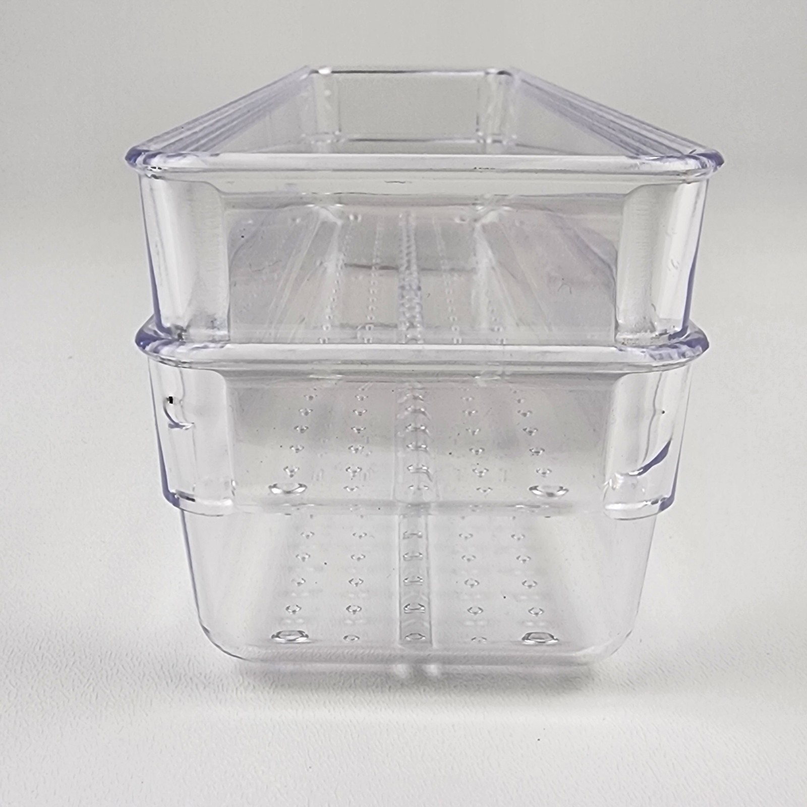 2-Pack Linear Clear Drawer Organizer Trays, Storage Bins - Kitchen Bathroom
