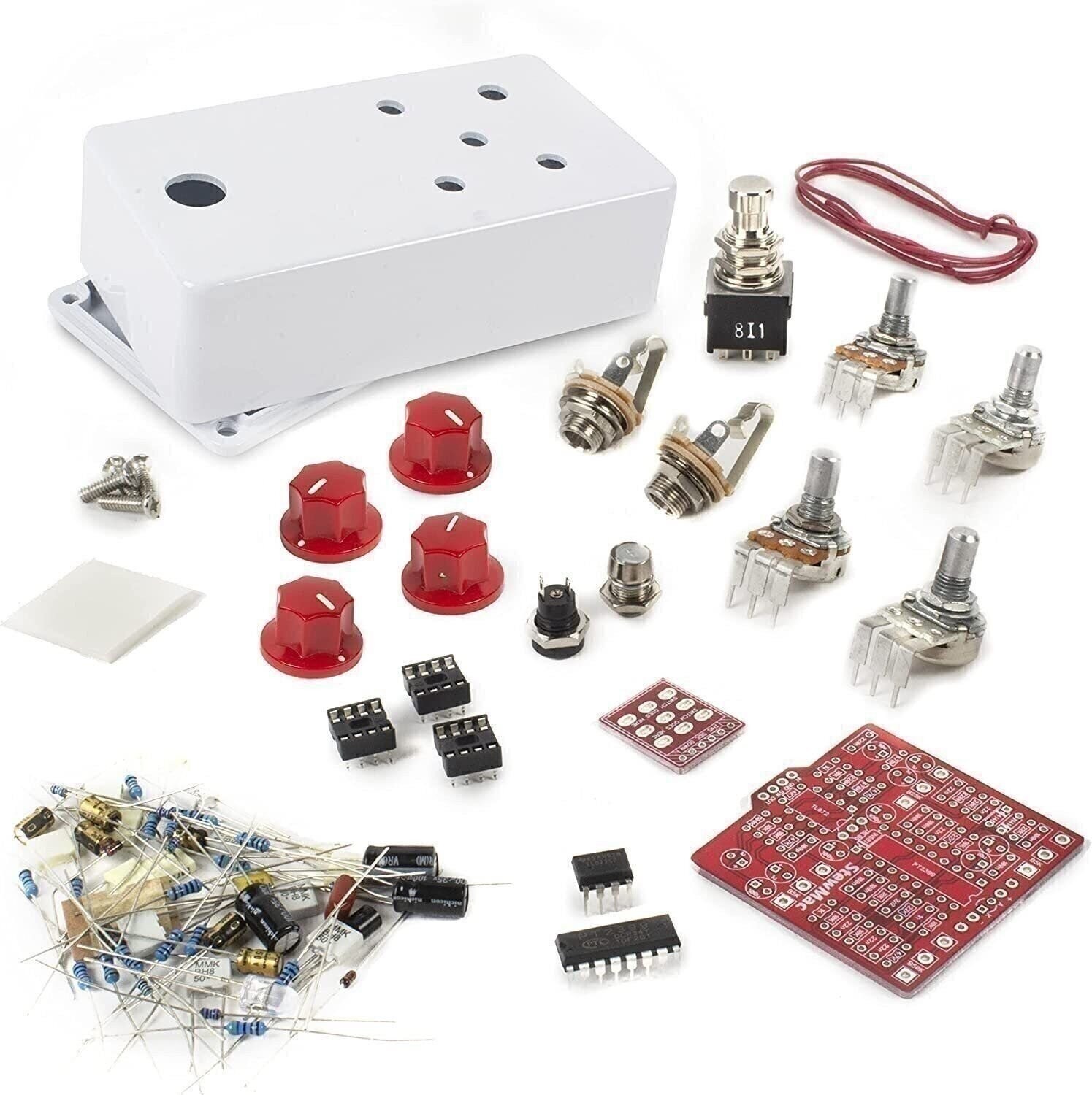 StewMac Tape Op Delay Pedal Kit, With White Enclosure (2353-W)