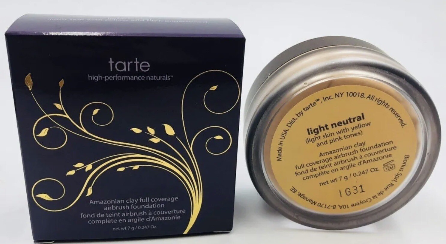 Tarte Amazonian Clay Full Coverage Airbrush Foundation Fair Light Neutral NIB