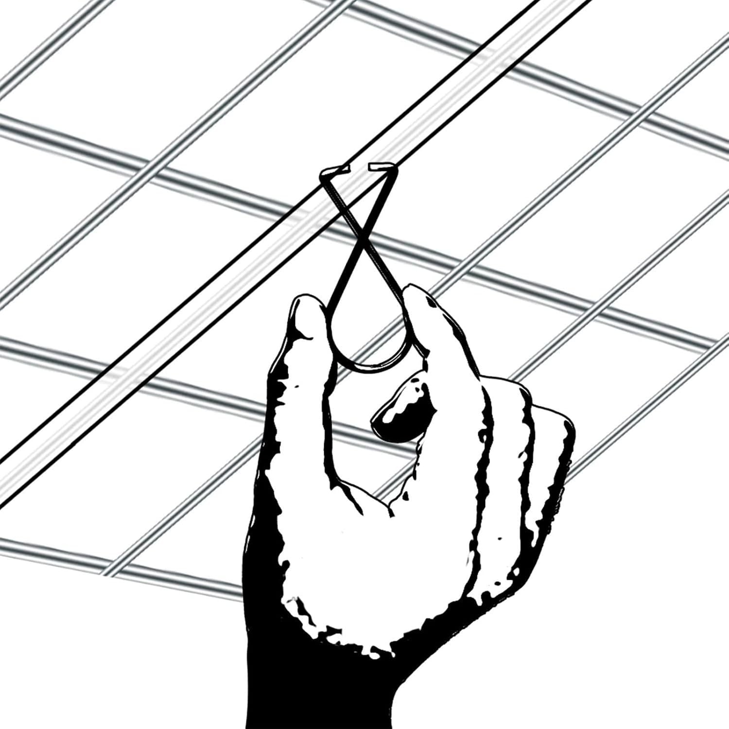 Outus 30 Packs Hook Clips Ceiling Tile Hooks T-bar Drop Silver