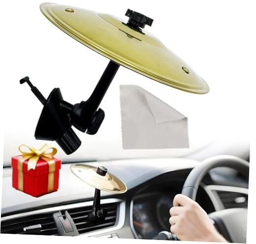 Car Cymbal Air Vent Decor - Alloy Steel Drum with Anti-Fall Clip, 360° Swivel