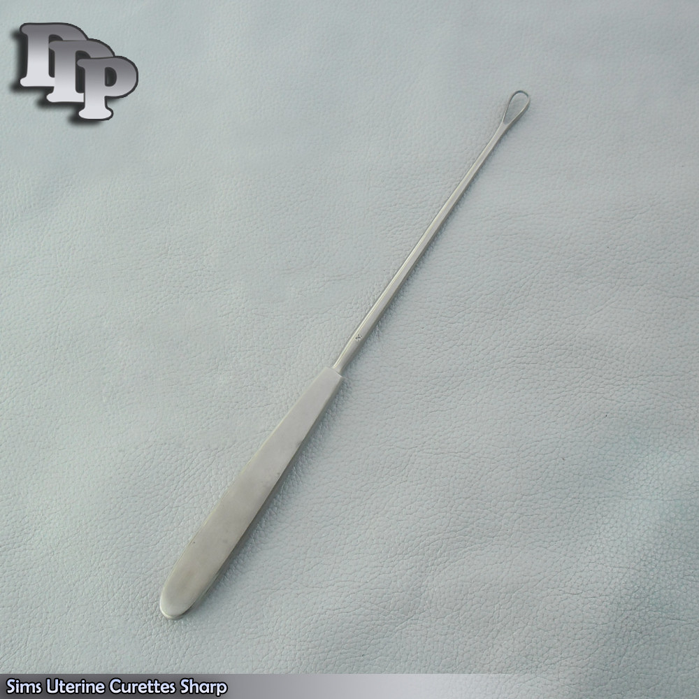 Sims Uterine Curettes 10" # 0  Sharp Blade Surgical Gynecoloy Instruments