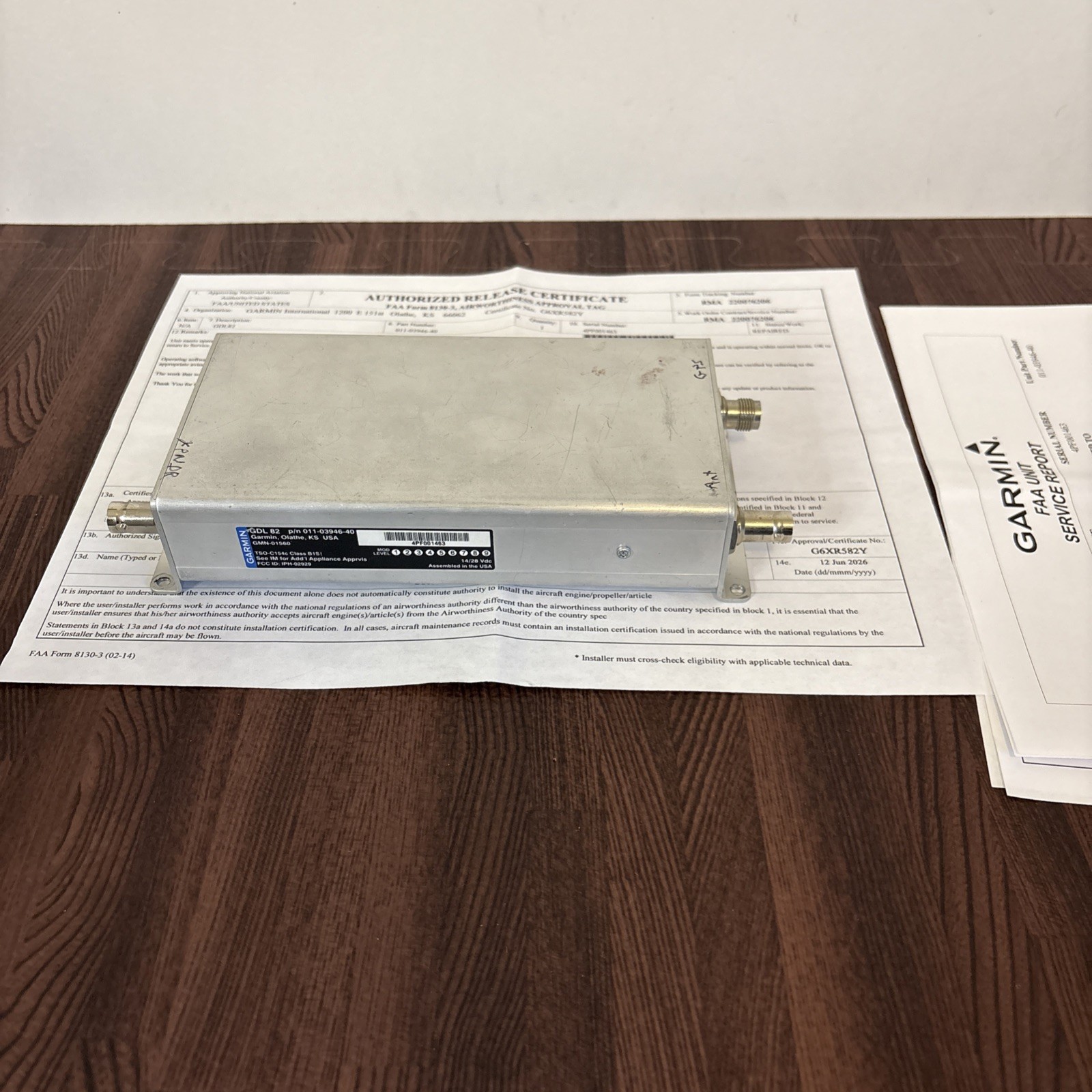 Overhauled Garmin GDL-82 ADS-B Out Transmitter Assembly With New 8130 (14-28V)
