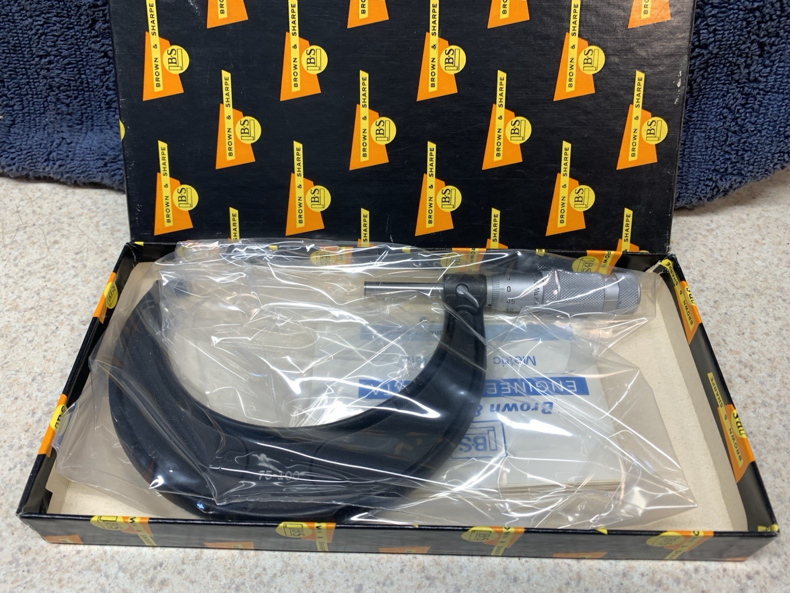 New Brown & Sharpe 75 to 100 mm Straight-Line Micrometer 599-40-108