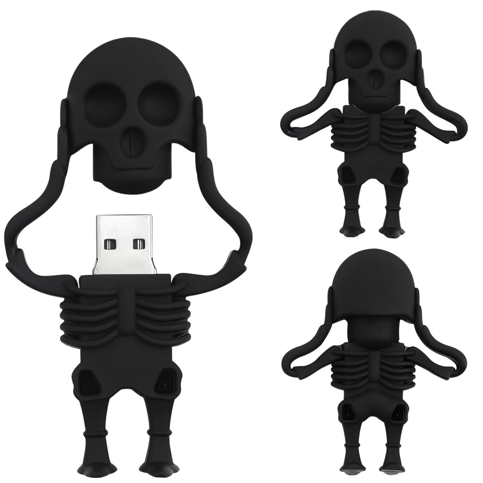 64GB USB Flash Drive Cartoon Skeleton Shaped Memory Stick, BorlterClamp Cool ...