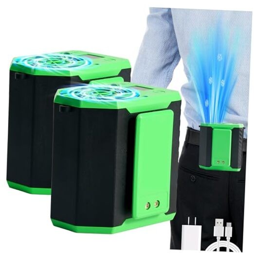 2PCS 10000mAh Waist Fan - Belt & Shirt 3 In 1 Portable Waist Clip Fan, 6