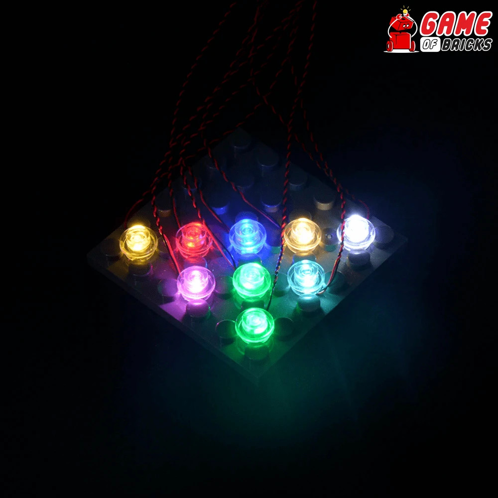 Game of Bricks BIT Lights for LEGO® sets (Red color / Size 30 CM - Pack of 12)