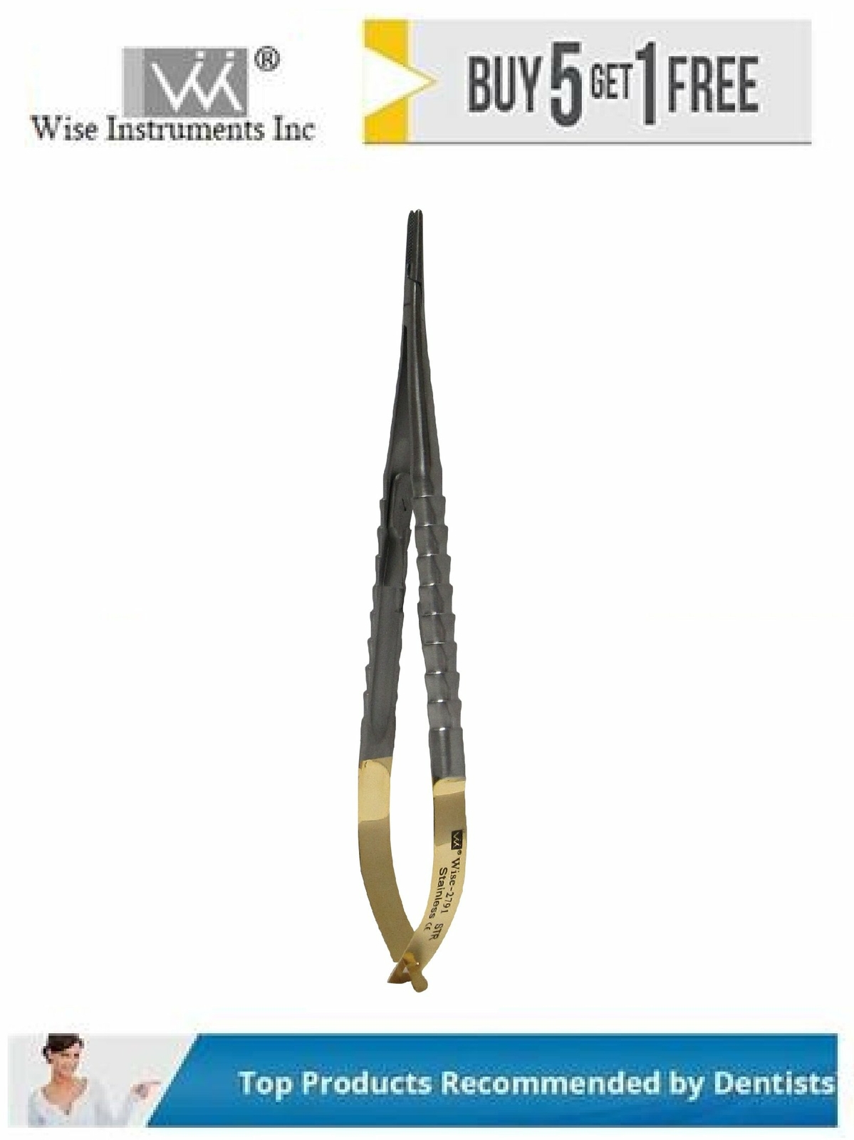 Dental Micro Surgical Needle Holder Castroviejo STR (5.5") by Wise instruments