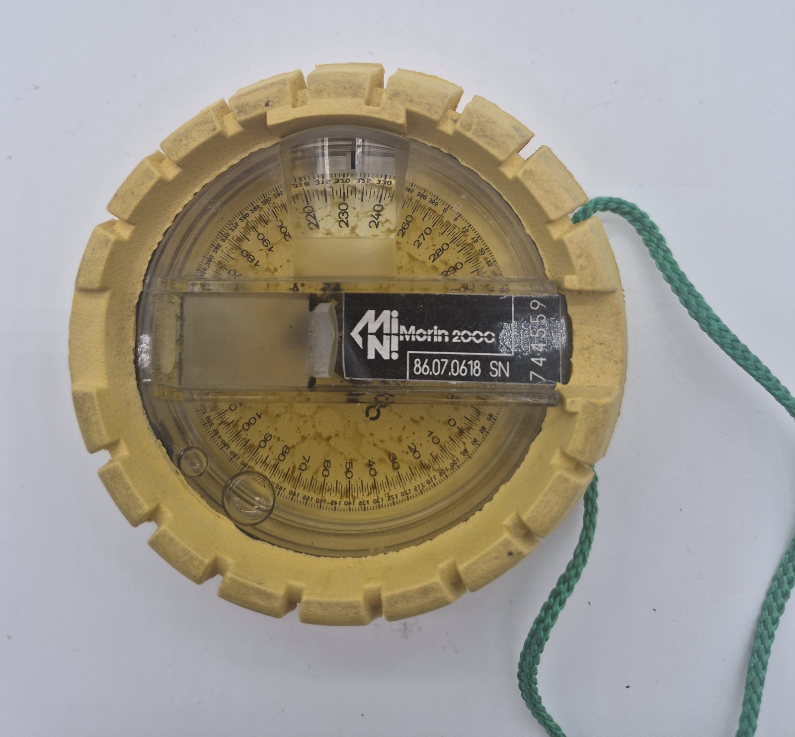 Vtg MORIN VION MINI 2000 Hand Bearing Compass Yellow Paris France Hiking Boating