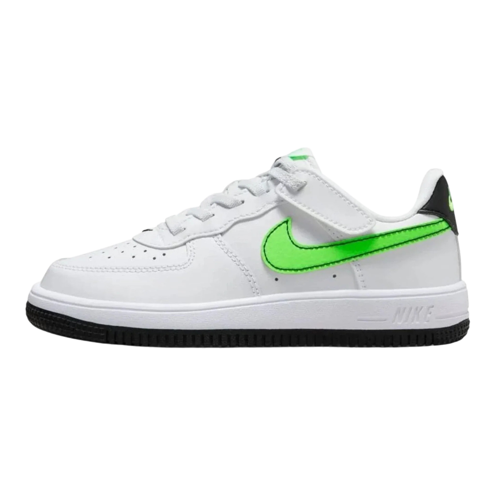 Nike Force 1 Low EasyOn Sneaker in White / Green Strike | Little Kids' (PS) Low-
