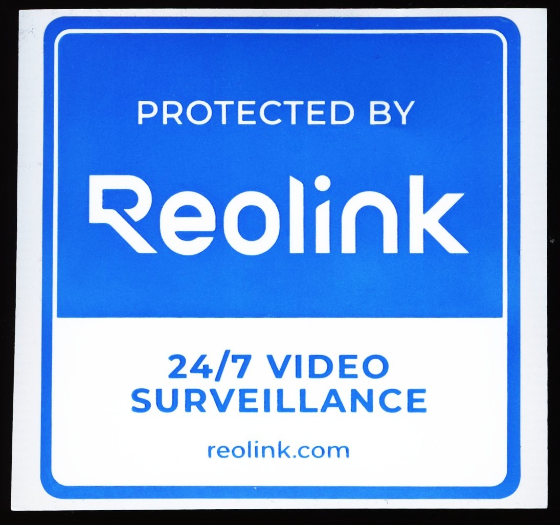 Protected by Reolink Official Security Sticker Decal