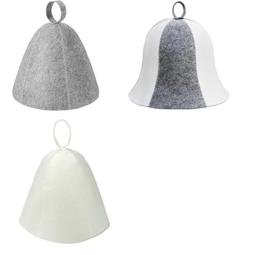 Felt Sauna Hats for Women 3 Pieces For Heat Resistant Headwear for Sauna Use