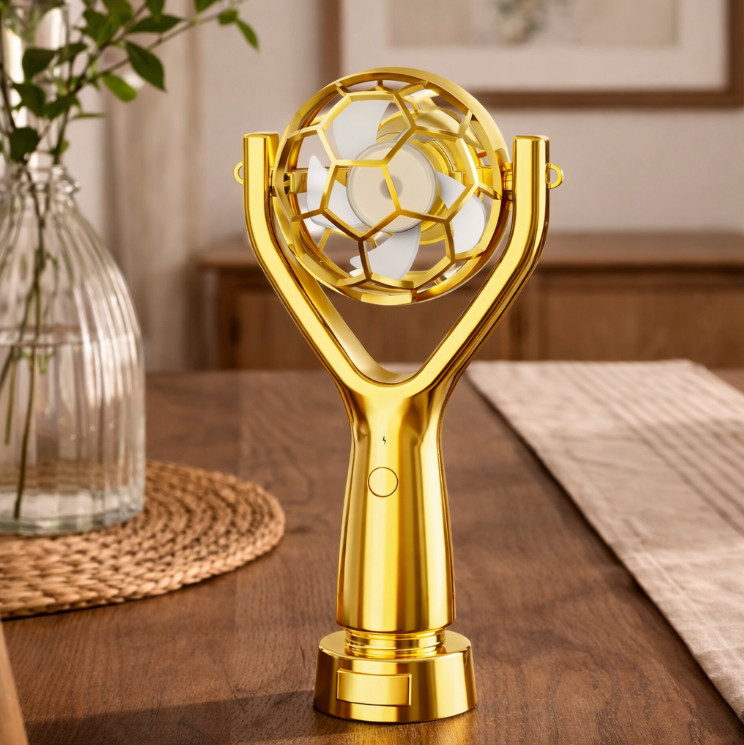 Soccer Trophy Handheld Fan USB Rechargeable Portable Mini Fan Game Day Unisex