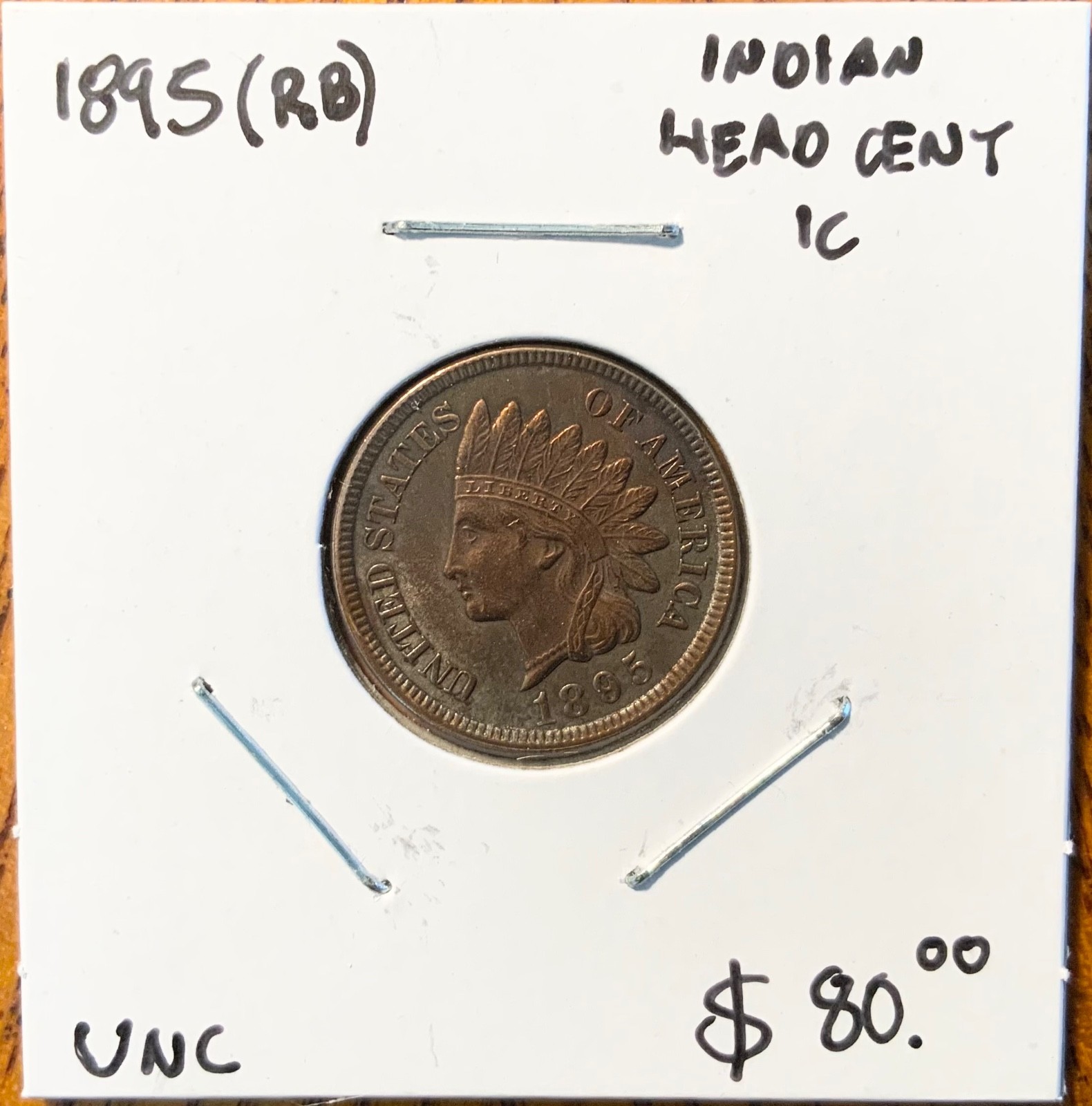 1895 United States Indian Head Cent 1C (RB)