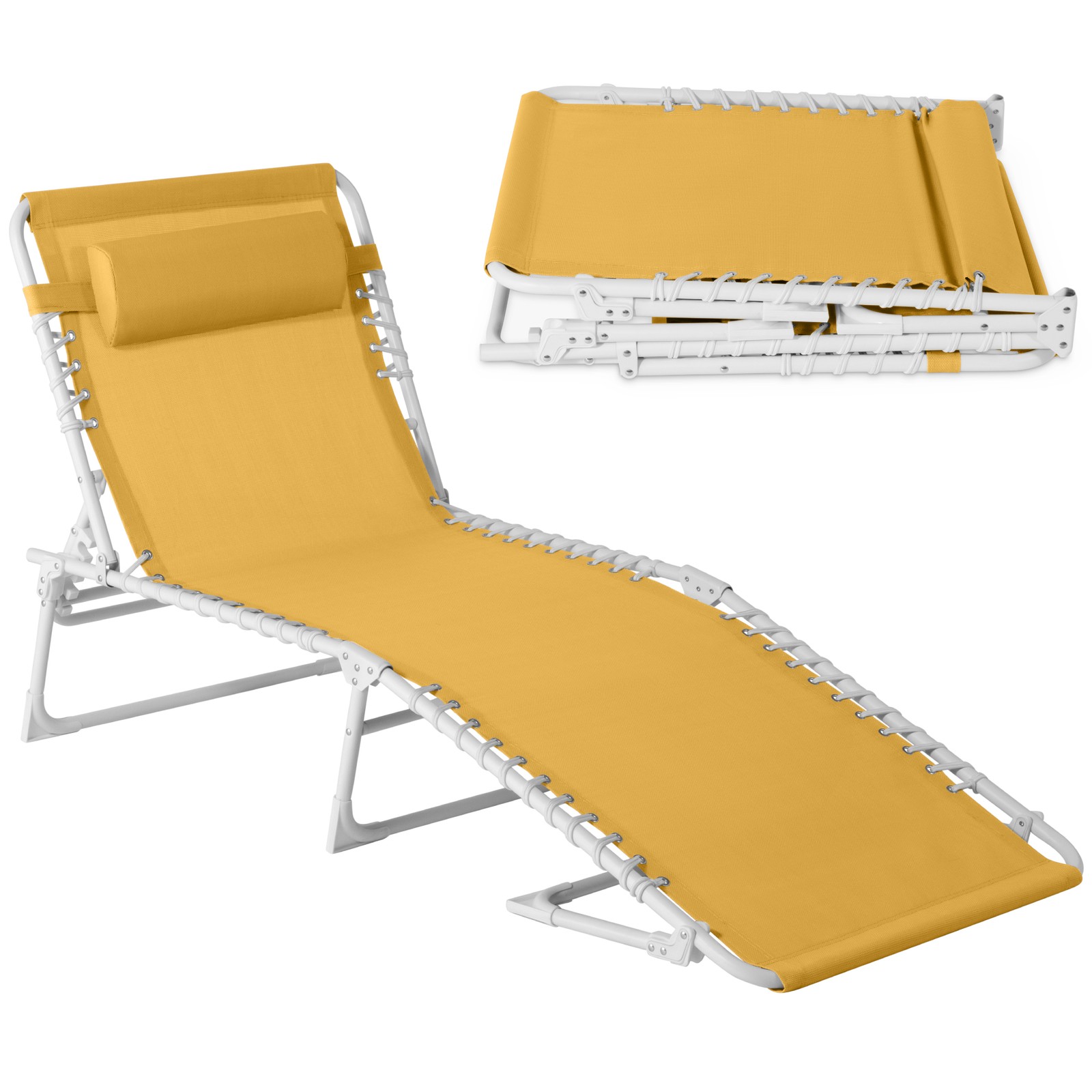 Best Choice Products Portable Patio Chaise Lounge Chair Outdoor Recliner Pillow