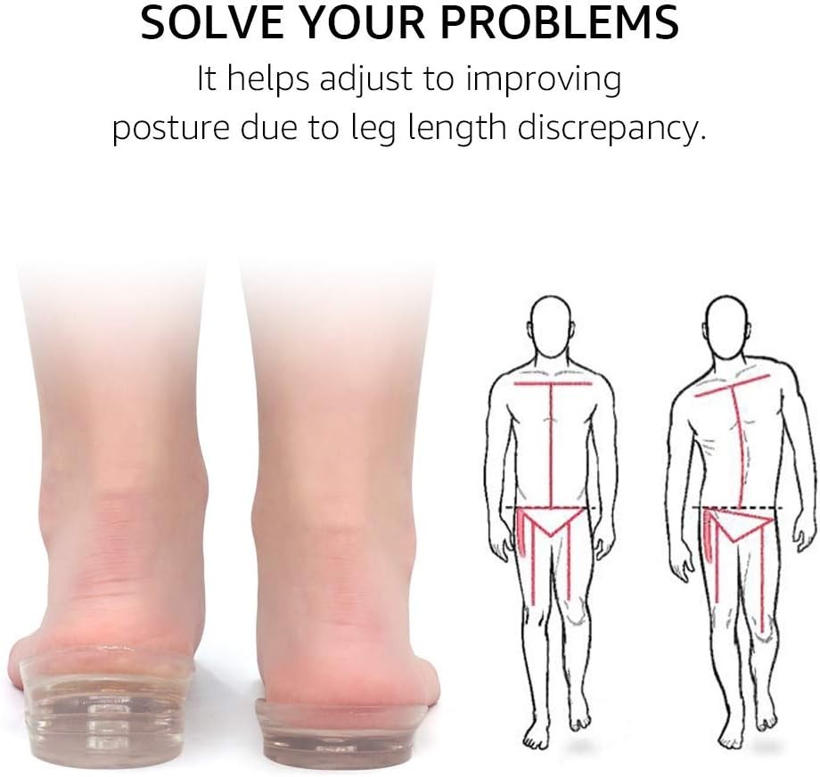Gel Heel Lift Inserts: Adjustable 5-Layer Design for Pain Relief & Height Boost