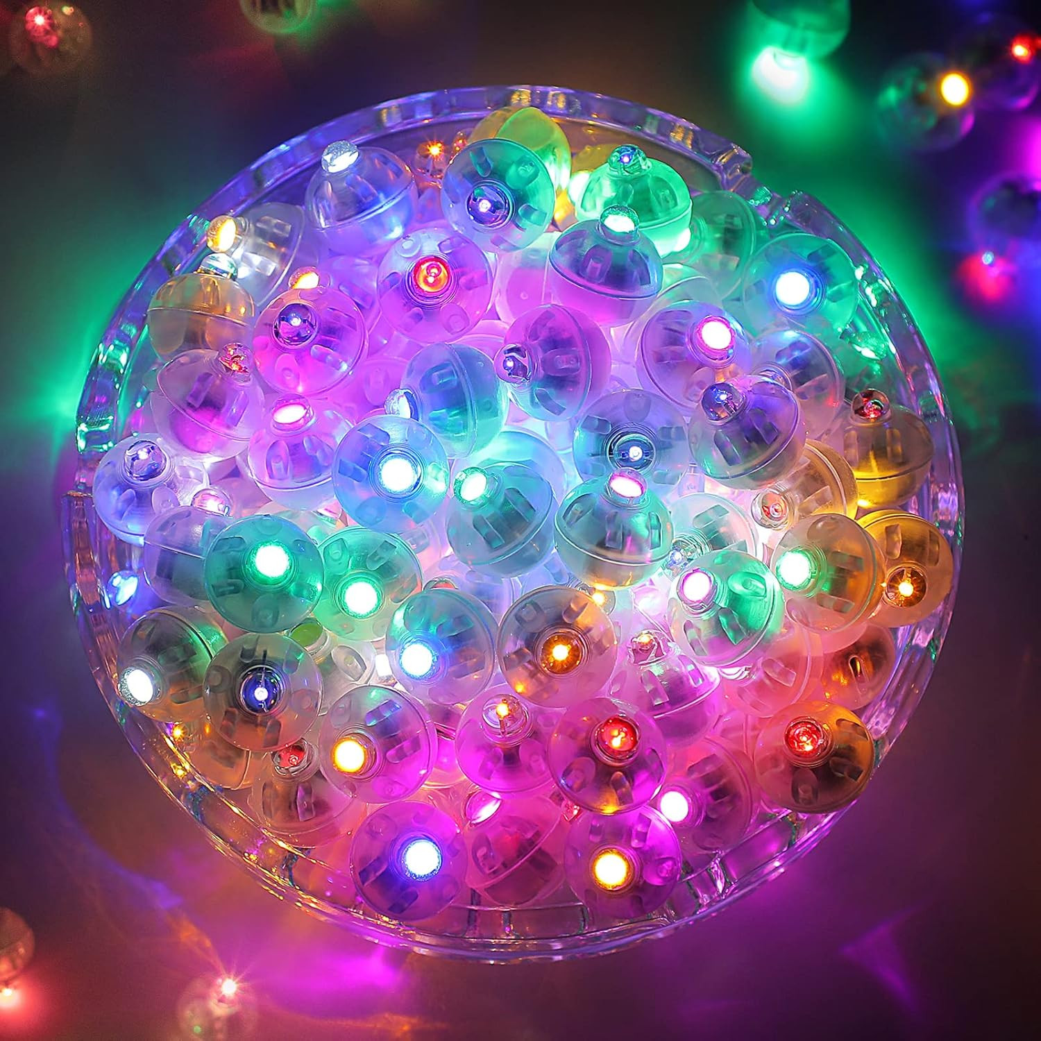 ZGWJ 100Pcs Colorful Balloon Lights Mini, Battery Powered, Long Standby Time Wat