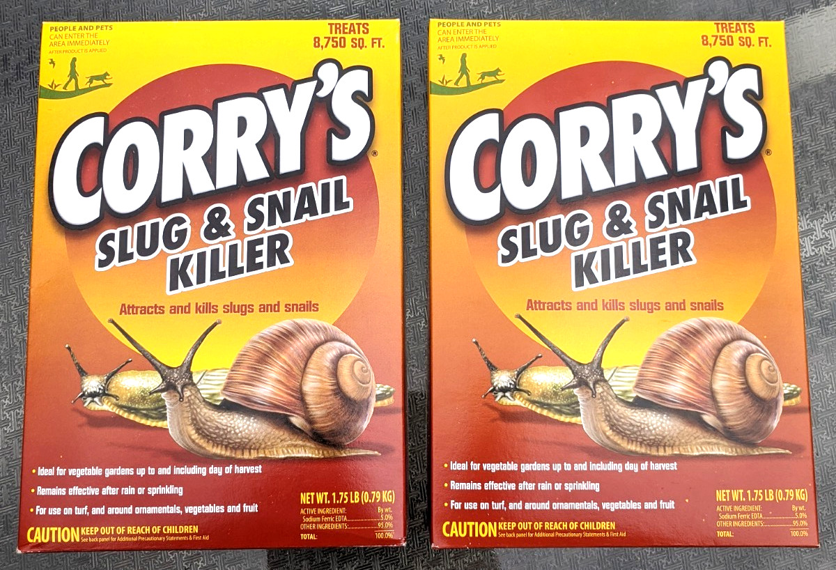 2 PACK Corry's 1.75 lb. Outdoor Lawn and Garden Slug and Snail Killer