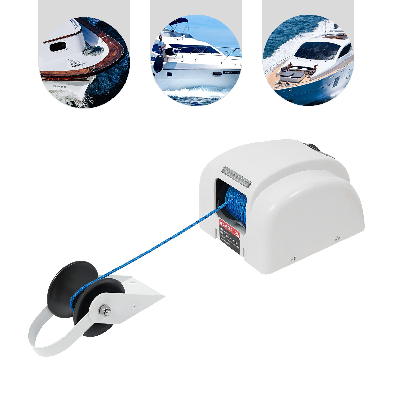 Electric Windlass Anchor Saltwater Boat Winch Marine w/ Wireless Remote 45 LBS