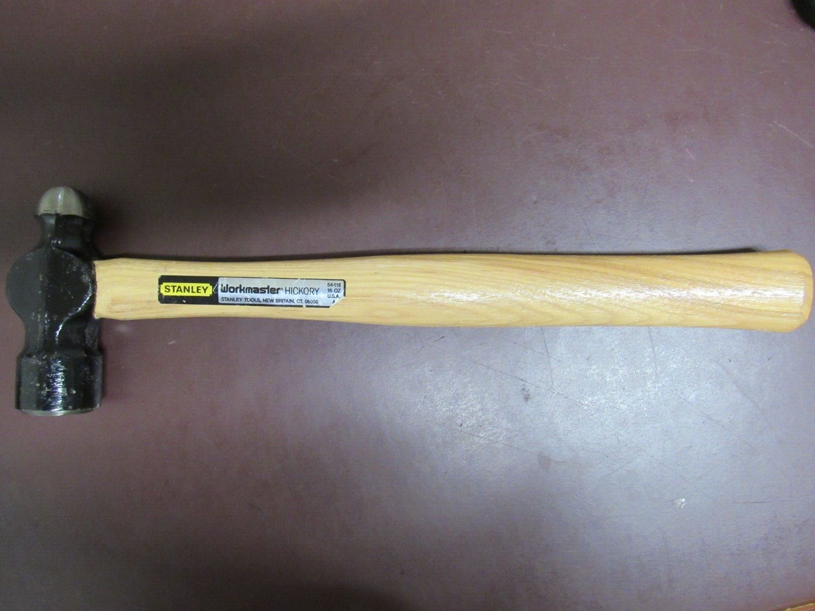 Stanley Workmaster USA 16 Oz. Ball Peen Hammer with 14" Hickory Handle