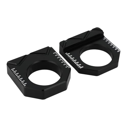 Motorcycle Rear Axle Block 2pcs Chain Adjuster Tensioner Swingarm Spool black