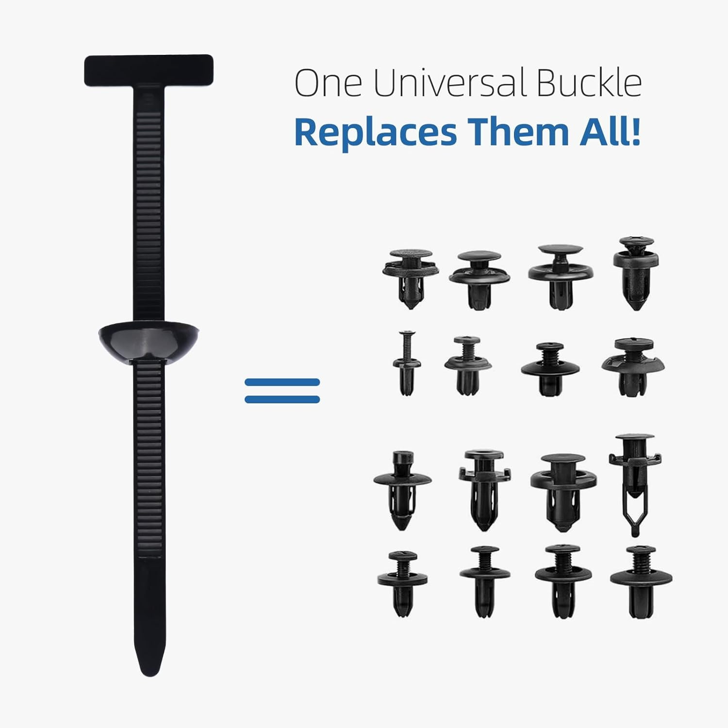 100 Pcs Nylon Universal Cable Tie Buckle for Car - Self-Locking and Easy Install