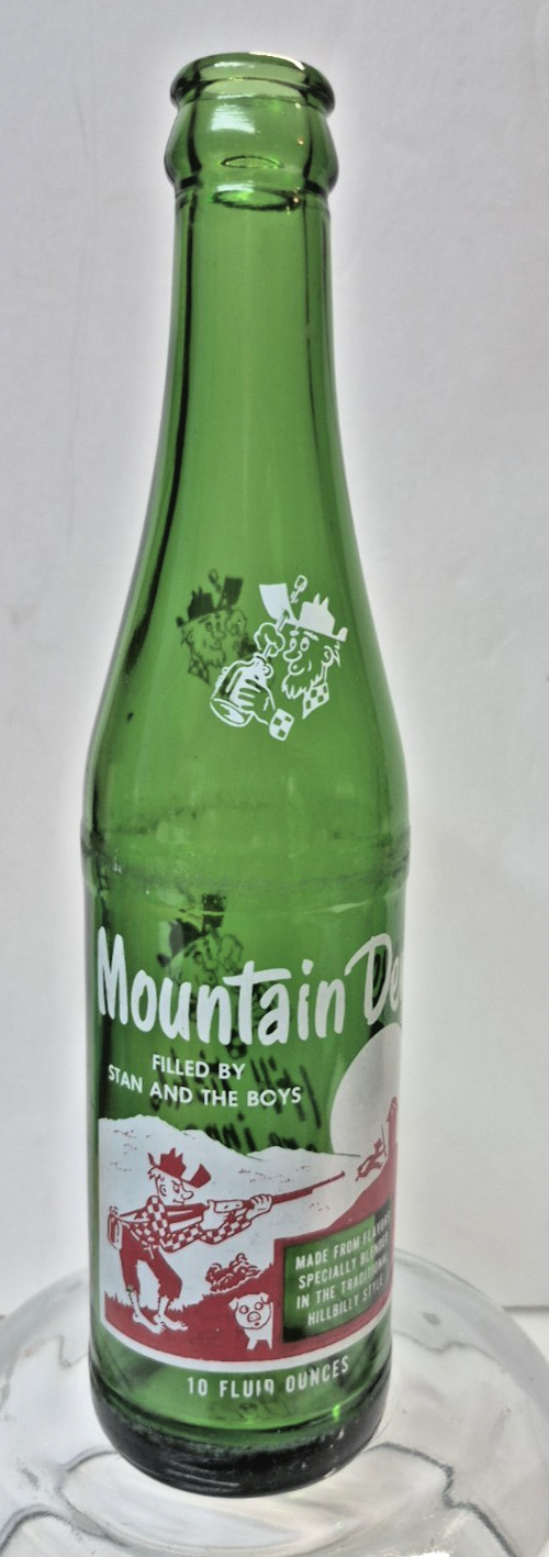 1965 Vintage Mountain Dew Hillbilly Bottle 10 Oz Filled by Stan and the Boys