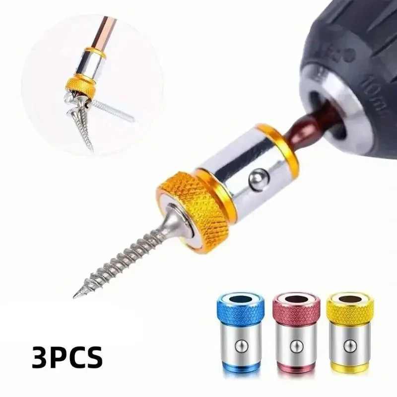 3PCS Magnetic Bit Holder Alloy Electric Magnetic Ring Screwdriver Bit Head Holde