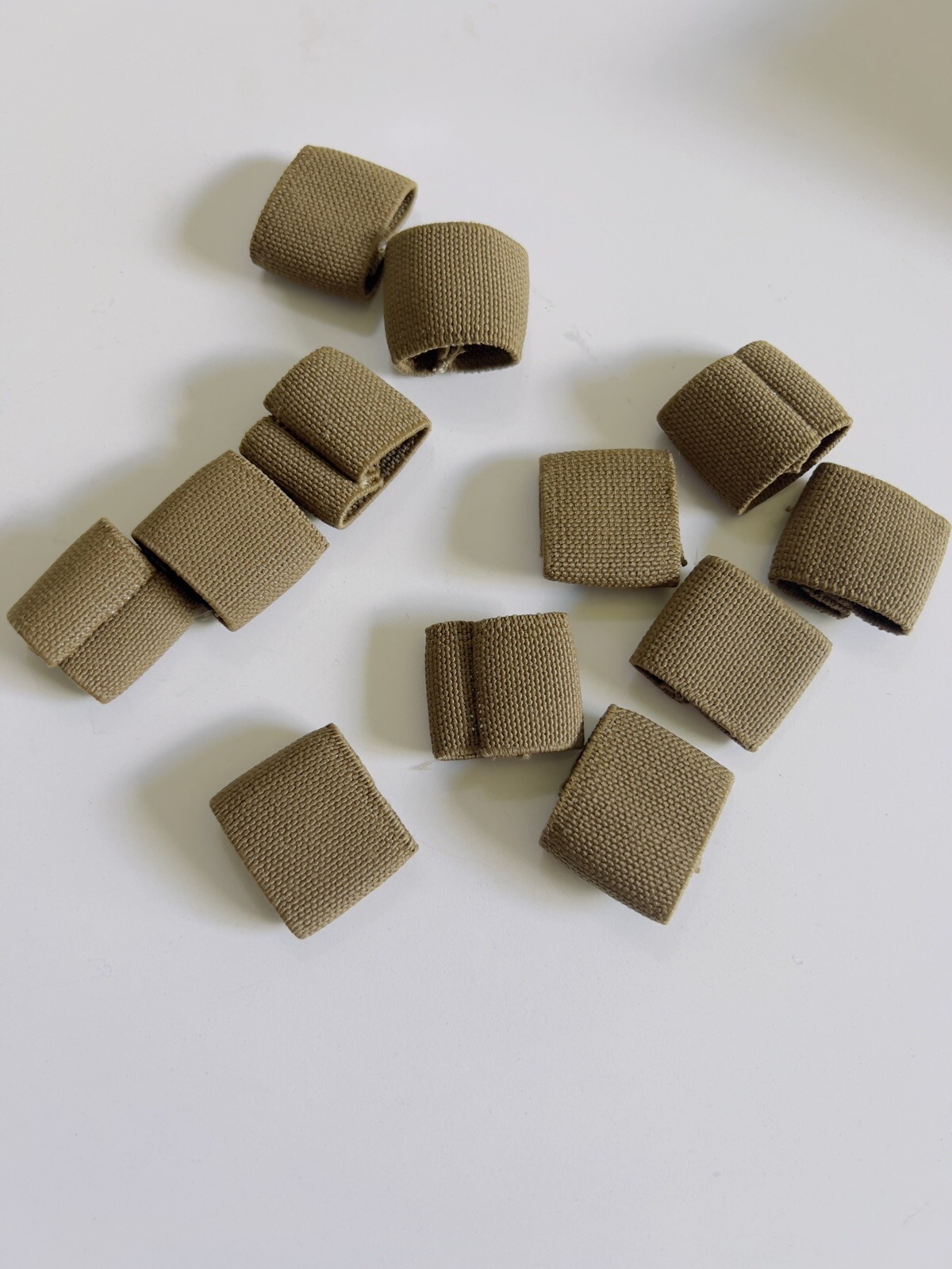 x12 Elastic 1" Webbing Strap Keepers Coyote Brown USMC FILBE