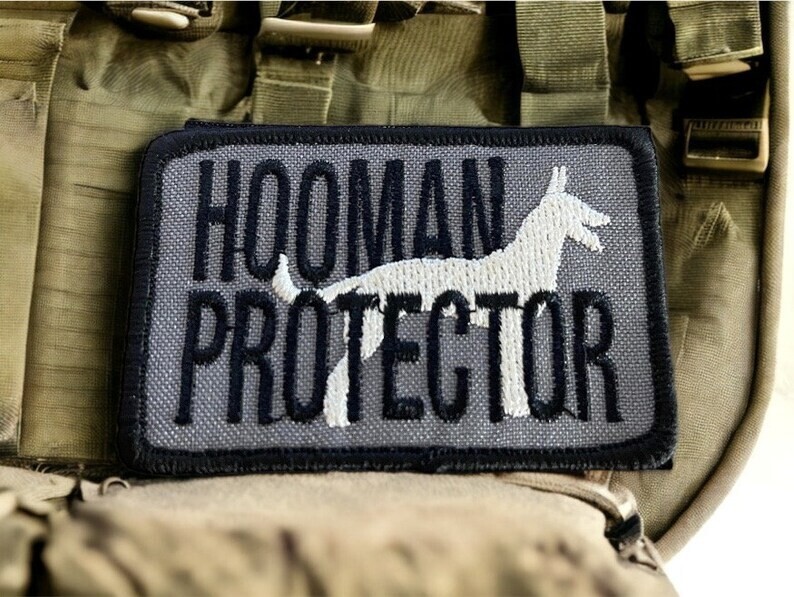 Hooman Protector K-9 Hook and Loop Funny Animal Morale Patch for Dogs Vests Hats