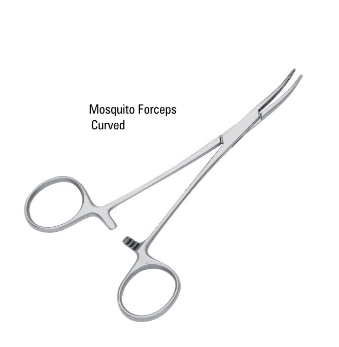 HIGH QUALITY STAINLESS STEEL MOSQUITO HEMOSTAT FORCEPS CURVED SERRATED TIP 6.25"
