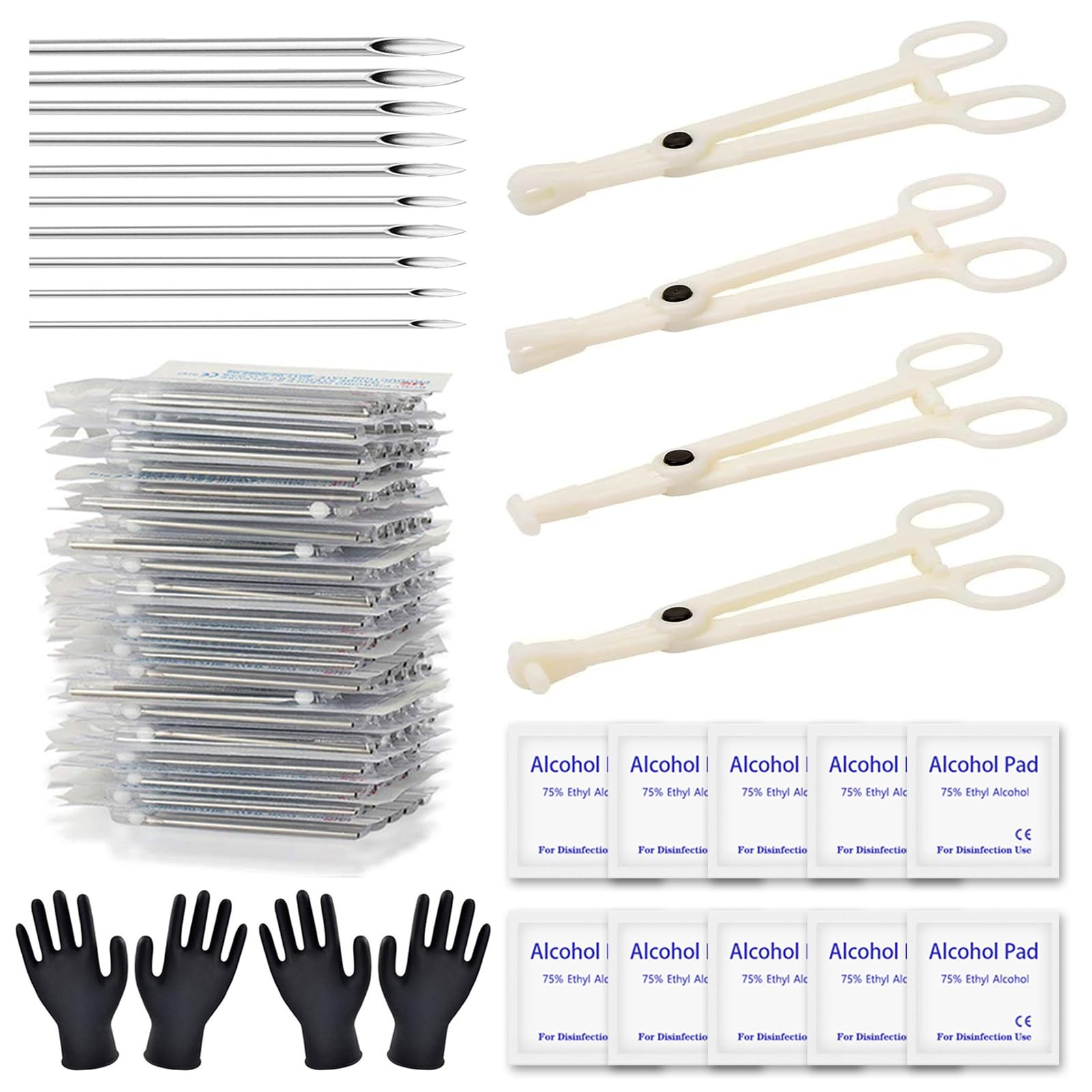 Rayyl Body Piercing Kit - 43Pcs Professional Tool 42pcs, clear