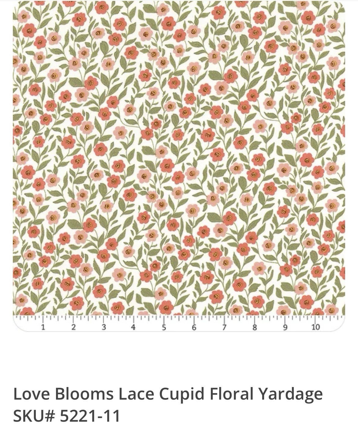 Moda Fabrics Love Blooms Lace Cupid Floral By Lella Boutique - 1/2 Yard #5221-11