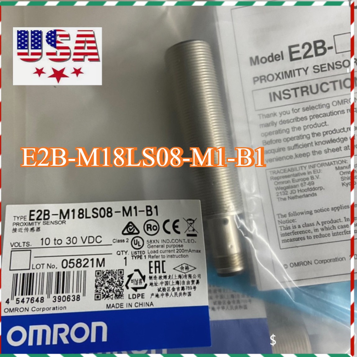 Omron E2B-M18LS08-M1-B1 Proximity Switch Sensor 1X New US Stock Fast Ship
