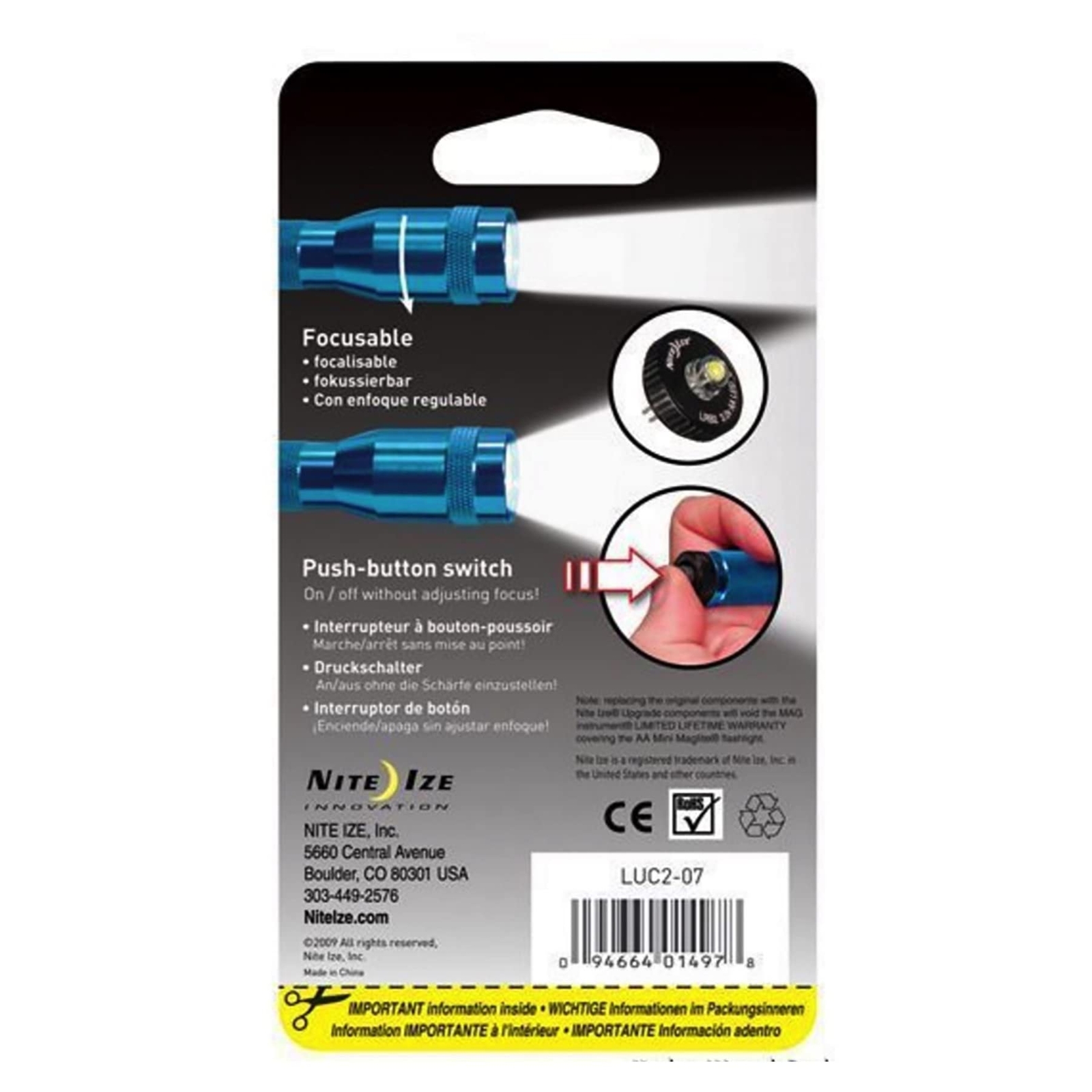 Nite Ize LED Upgrade Combo II LED Flashlight Bulb Pin/Plug-In Base LUC2-07