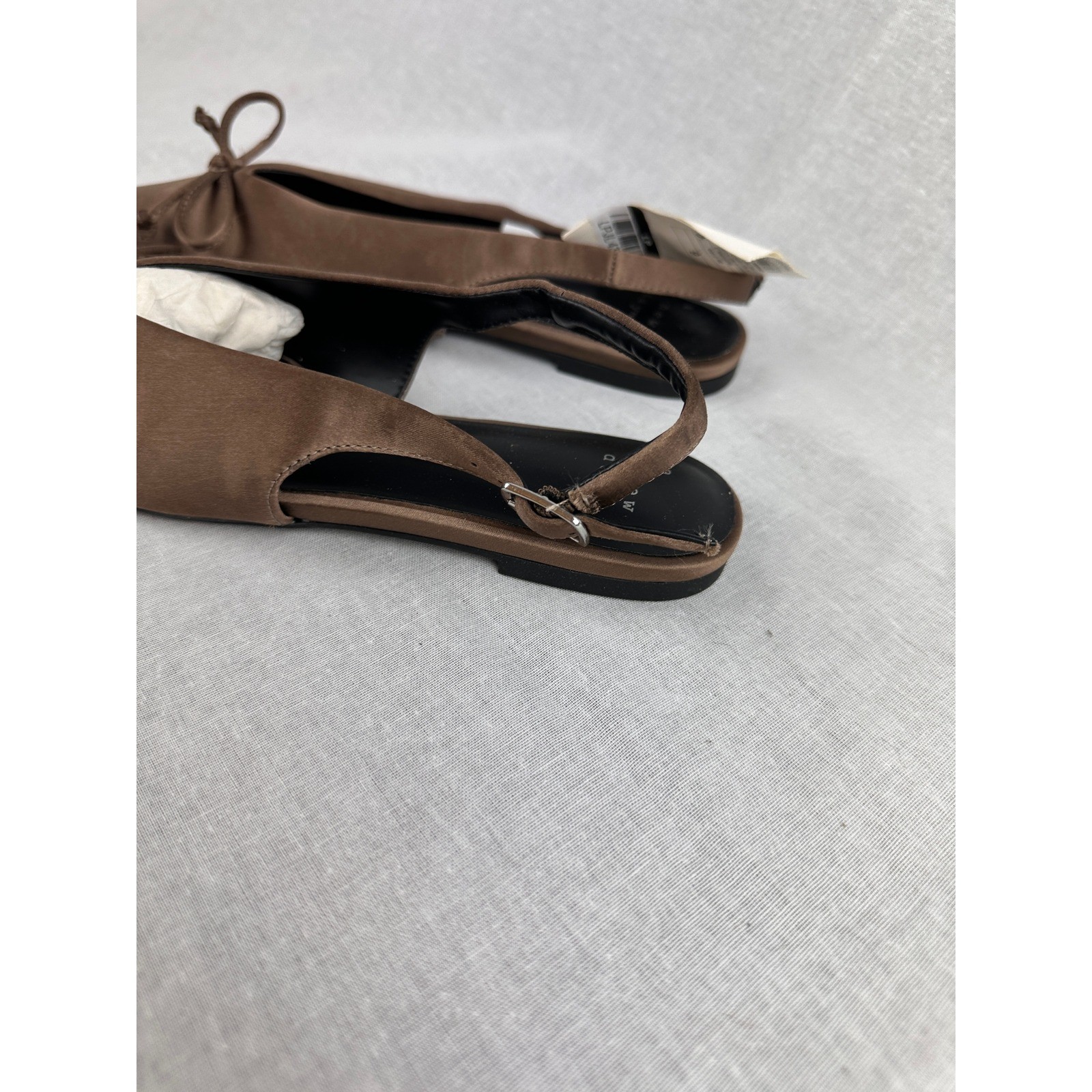 A New Day Women Brown Pointed Toe Slingback Flats with Bow Accent Size 6 New