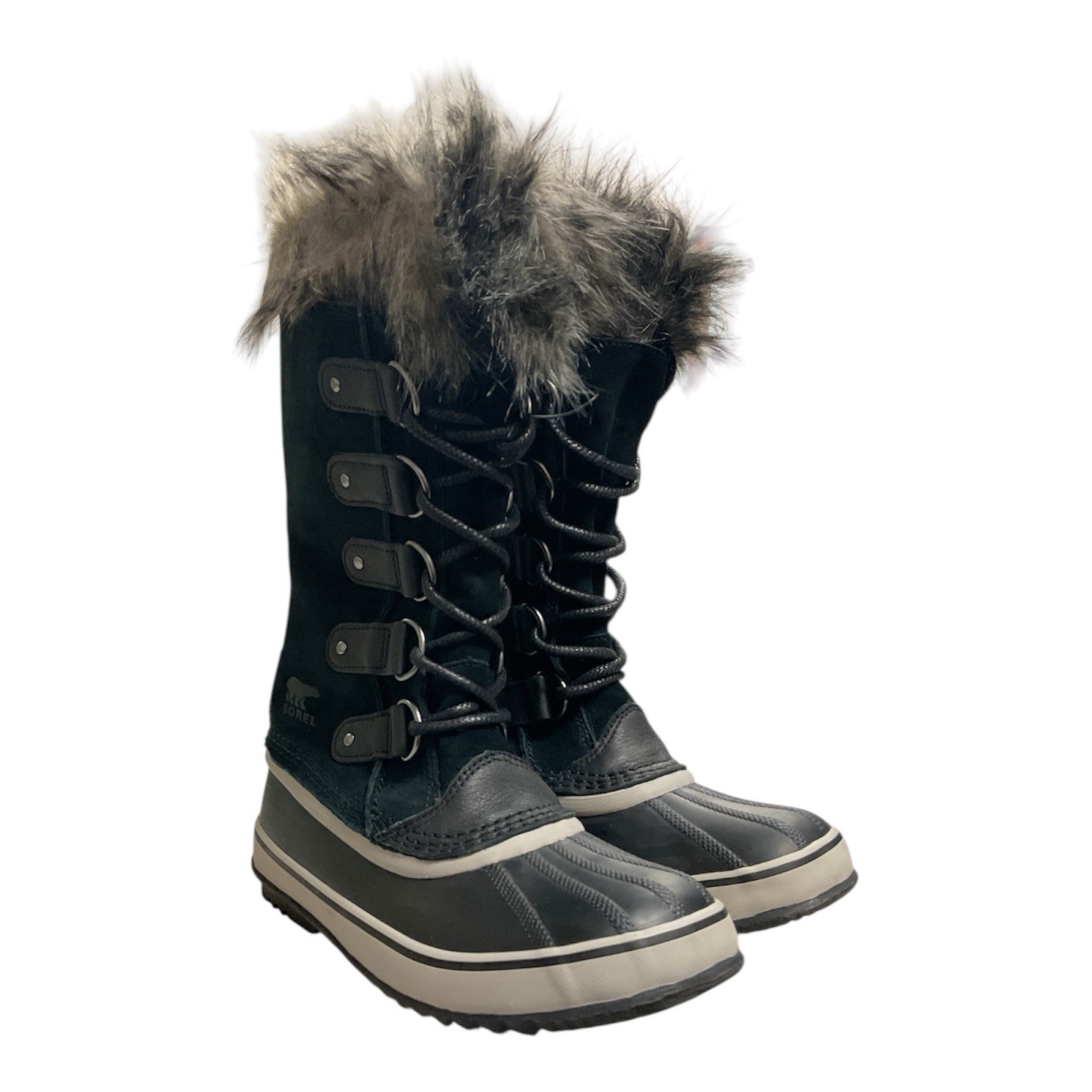 Sorel Womens Joan of Arctic WP Waterproof Insulated Boots Black Grey Sz 8