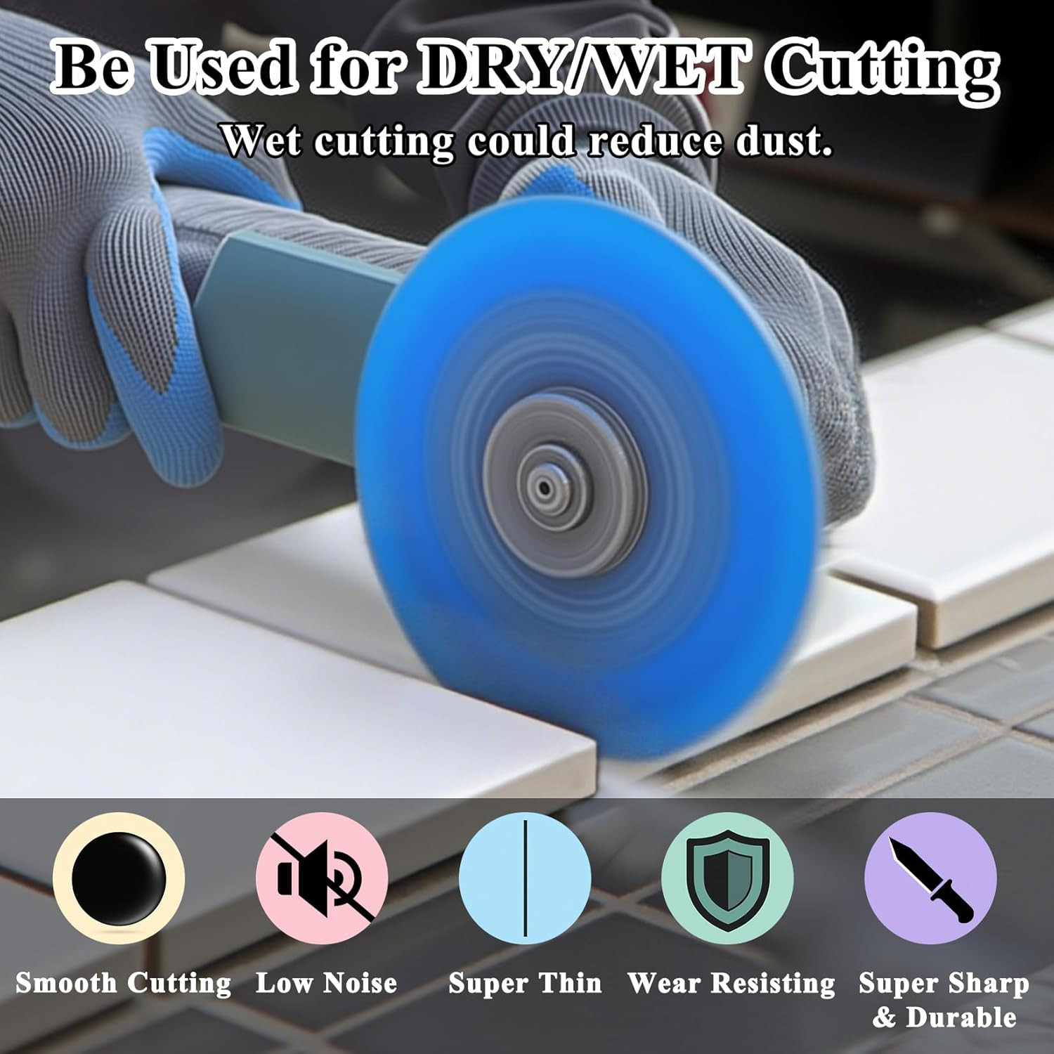 6Pcs 4.5 Inch Glass Cutting Disc for Angle Grinder, Diamond Saw Blade, Tile C...