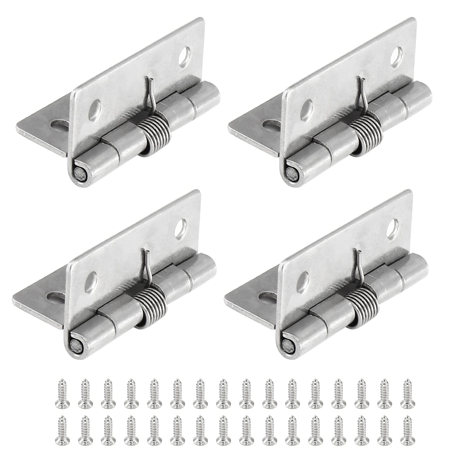 4 Pcs Spring Loaded Hinges for Cabinets 2 Inch Length Stainless Steel Spring Hi