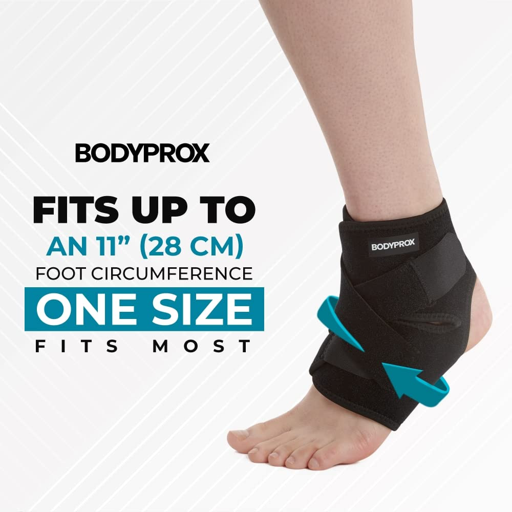 Bodyprox Ankle Support Brace, Breathable Adjustable Wrap, 1 Pack | for Men & Wom