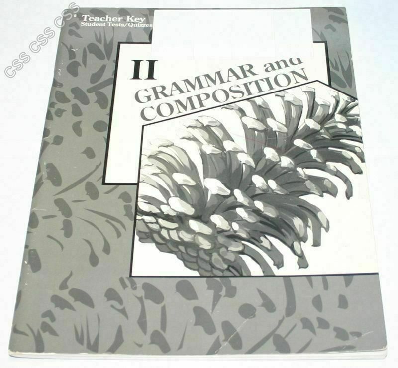 A Beka Book Grammar and Composition II English Grade 8 Teacher Quiz Test Key