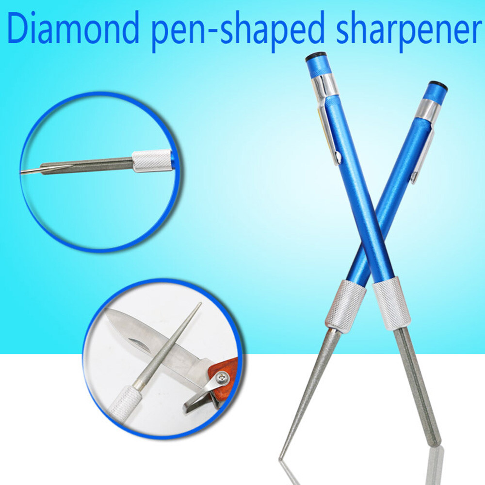 Diamond Grit Sharpener Rod Pen-File HuntingOutdoor Kitchen Knife Sharpener AH9